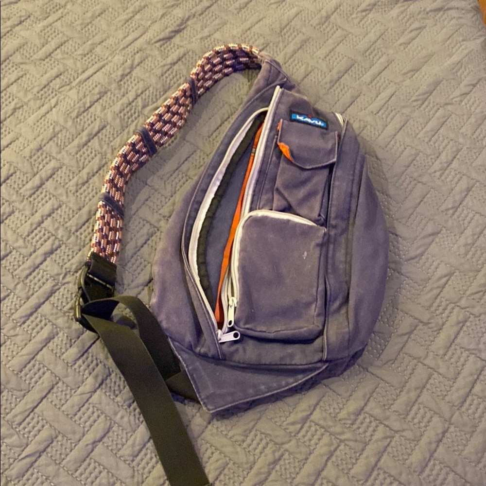 Kavu Sling Bag - Navy with Orange interior